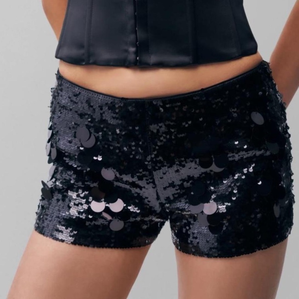 Black Sequin Shorts